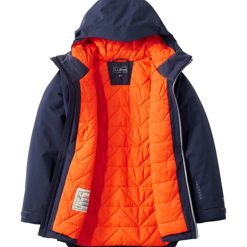 L.L. Bean Kids' Waterproof Insulated Jacket - size 14/16 - Navy - like new! - Picture 3 of 9